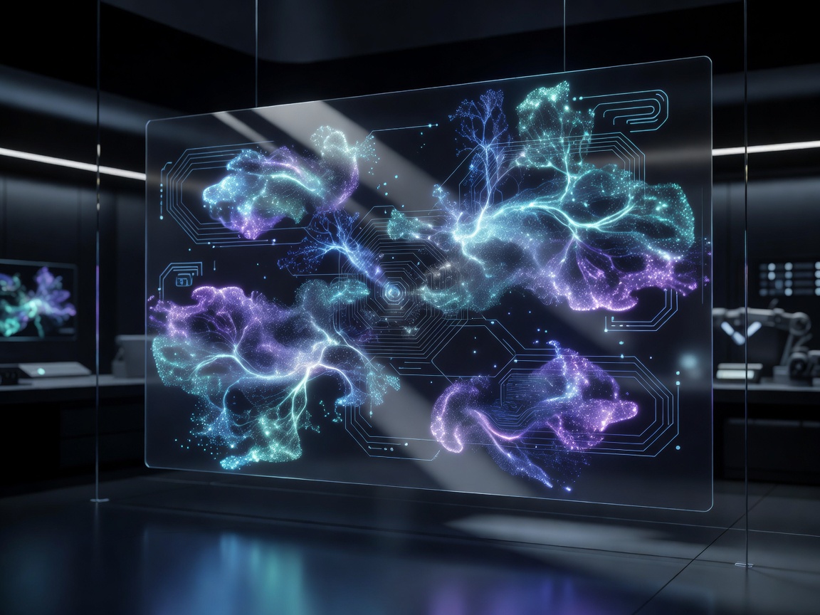 Futuristic AI Technology Interface Concept Illustration